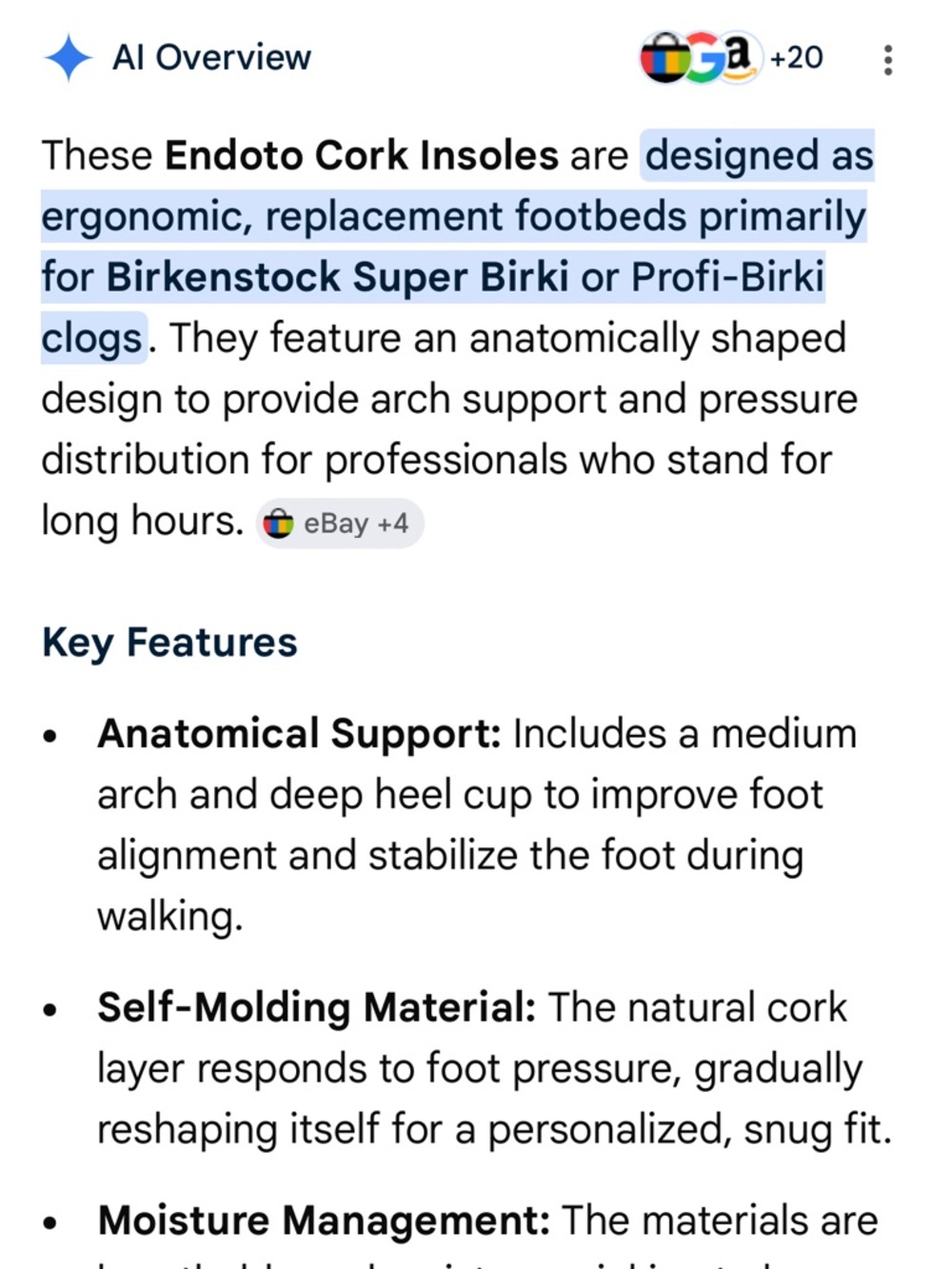 Endoto Cork Footbed for Birkenstock Super Birki Clog, Replacement Kork Insole - Picture 6 of 6